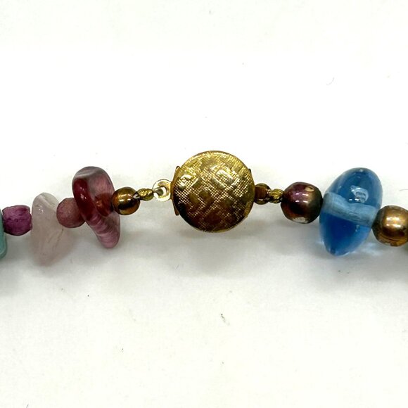 Cloisonné Bead Necklace with Multicolor Natural Stone & Glass and Bracelet - Picture 8 of 16